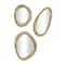 Ivory and Iris; Gold Aluminum Contemporary Abstract Wall Mirror, Set of 3 23", 19", 15"; Category:Mirrors; Image:3